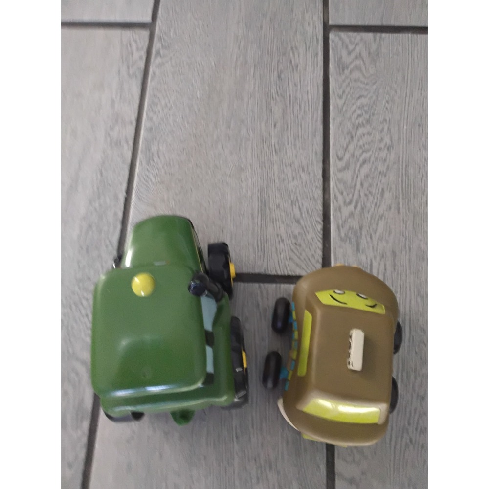 Tomy Johnny Tractor and Friends Toy Vehicle Set Green Tractor and Brown Van - Picture 3 of 4